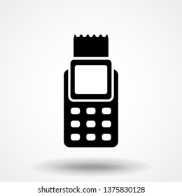 Payment by credit card using POS terminal. Flat illustration.