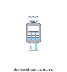 Payment by credit card using POS terminal, approved payment. Flat illustration.