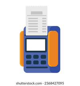 Payment by credit card using POS terminal, approved payment. Flat vector illustration.