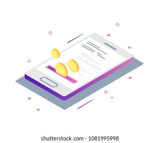 Payment by means of the payments electronic online, smartphone. Receipt of statistics data, notification on financial transaction.