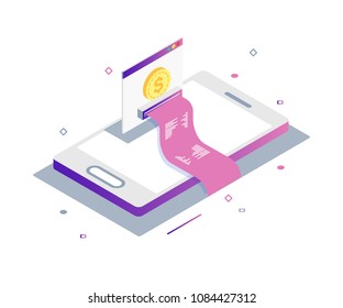 Payment by means of the payments electronic online, smartphone. Receipt of statistics data, notification on financial transaction.