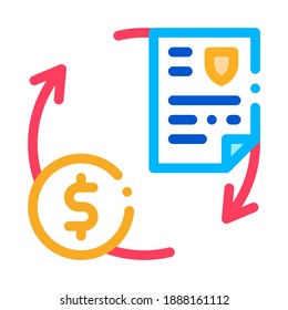 pago por dinero para servicios de seguridad vector de icono. señal de pago por dinero para servicios de seguridad. ilustración de símbolo de color