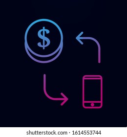 Payment by smart phone nolan icon. Simple thin line, outline vector of web icons for ui and ux, website or mobile application