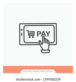 Payment by tablet online Icon Vector Illustration