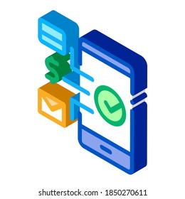 payment by telephone icon vector. isometric payment by telephone sign. color isolated symbol illustration
