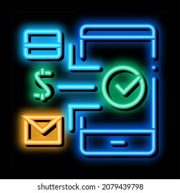 payment by telephone neon light sign vector. Glowing bright icon payment by telephone sign. transparent symbol illustration