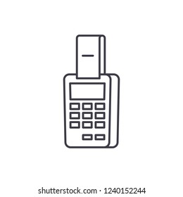 Payment by terminal line icon concept. Payment by terminal vector linear illustration, symbol, sign