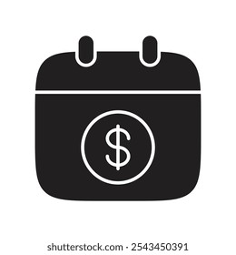 Payment Calendar Icon with Dollar Sign for Due Date Reminders