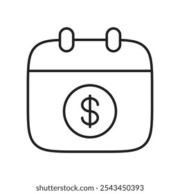 Payment Calendar Icon with Dollar Sign for Due Date Reminders