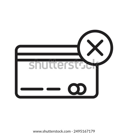 Payment cancel icon linear logo mark in black and white