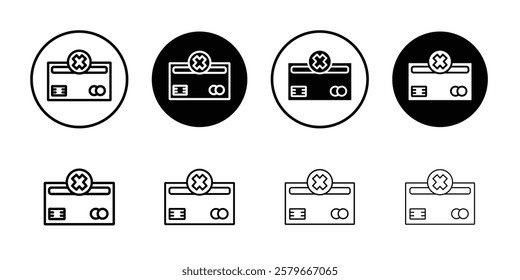 Payment cancel icon Outline thin set pack series