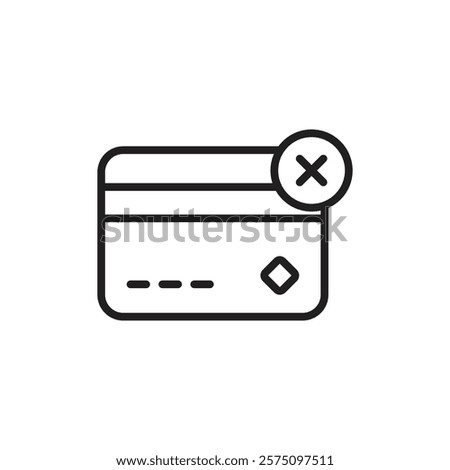 Payment cancel icon Simple thin outline
