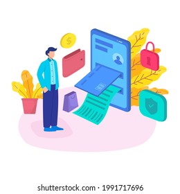 payment with card bank flat illustration pay money debit retail