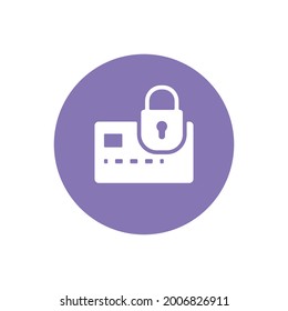 payment card blocking icon concept. atm, debit, credit cards are blocked. lock or prohibit. illustration of a card and a padlock symbol. flat cartoon style. flat design
