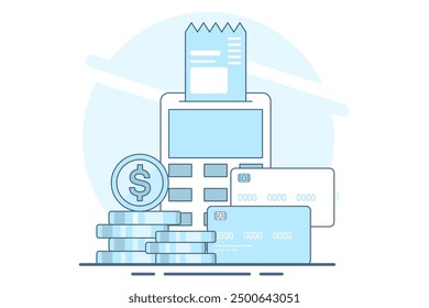 payment card concept, purchase with debit card. Contactless payment system or technology, EMV chip. NFC electronic online transactions and payments with a wireless system. flat vector illustration.