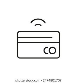 Symbol für Zahlungskarte. Stellt eine Kreditkarte dar, die die elektronische Zahlungsabwicklung, den Einzelhandel und die Finanztechnologie symbolisiert. Vektorillustration