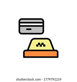 Zahlung, Kartensymbol. Einfache Farbe mit umrissenen Vektorelementen von Taxi-Service-Icons für i und ux, Website oder mobile Anwendungen