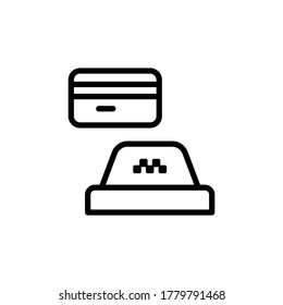 Pago, icono de tarjeta. Línea simple, contorno de elementos vectores de los iconos del servicio de taxi para ui y ux, sitio web o aplicación móvil