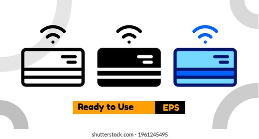 payment card icon with three style and isolated sign symbol vector illustration high quality for banner, poster, social media, presentation, and website