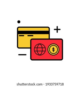 payment card line art vector icon, simple pictogram symbol