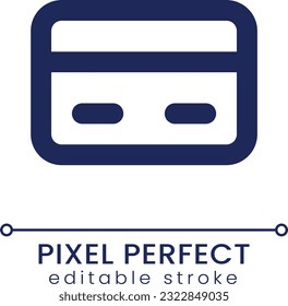 Payment card pixel perfect linear ui icon. Paying method. Online shopping. Credit card. GUI, UX design. Outline isolated user interface element for app and web. Editable stroke. Poppins font used