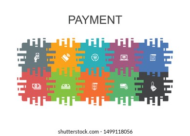 payment cartoon template with flat elements. Contains such icons as Invoice, money, bill