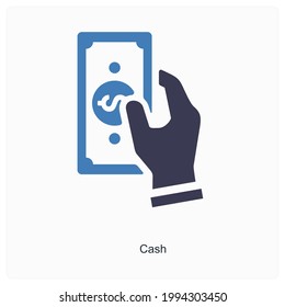 Concepto de icono de pago y efectivo 