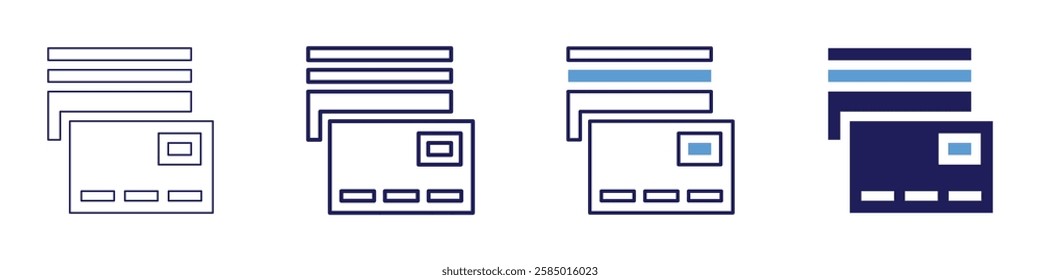 Payment chargeback icon in 4 different styles. Thin Line, Line, Bold Line, Duotone. Duotone style. Editable stroke.
