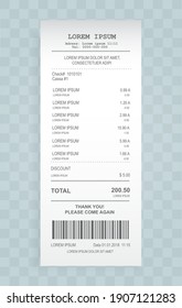Payment check 3d paper document. Buying financial invoice bill purchasing calculate pay vector isolated. Receipt the seller forms at online checkout for transfer to the buyer or client, paper piece
