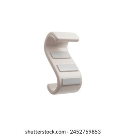 Payment check bill 3D style icon. Financial invoice bill, purchasing calculate pay list vector isolated. Receipt the seller form, cashier paper fiscal transaction document