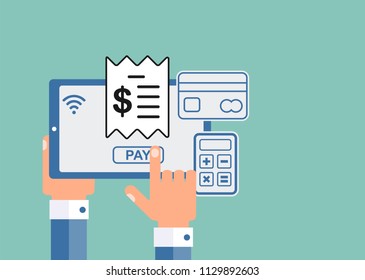 Payment of check for goods, services. Internet bank.