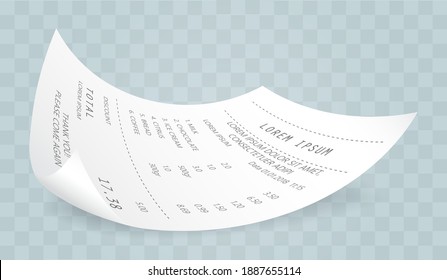 Payment check isometric 3d. Buying financial invoice bill purchasing calculate pay vector isolated. Receipt the seller forms at the online checkout for transfer to the buyer or client, paper piece