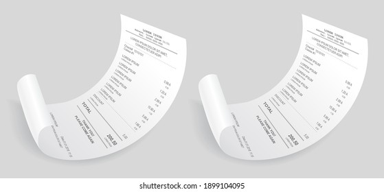 Payment Check Isometric 3d. Buying Financial Invoice Bill Purchasing Calculate Pay Vector Isolated. Receipt The Seller Forms At The Online Checkout For Transfer To The Buyer Or Client, Paper Piece