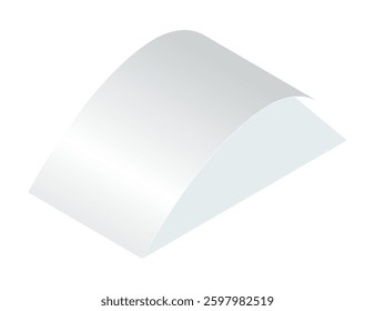 Payment check and receipts with shadow. Curved financial paper, purchase invoice. Buying, bill or calculate pay. Receipt the seller forms