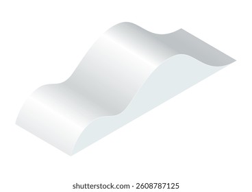 Payment check and receipts with shadow. Curved financial paper, purchase invoice. Buying, bill or calculate pay. Receipt the seller forms