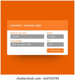 Payment Checkout Choose Card Box Flat Style UI Design
