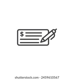 Payment Cheque Icon Set. Symbols for Money and Salary Transactions.