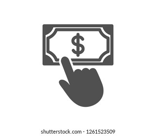Payment click icon. Dollar exchange sign. Finance symbol. Quality design element. Classic style icon. Vector