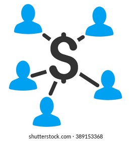 Payment Clients vector icon. Style is bicolor flat symbol, blue and gray colors, white background.