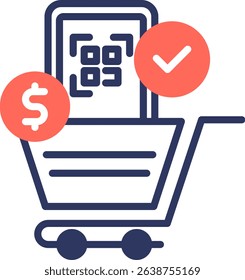 Payment Code Icon Mixed Color Vector Illustration