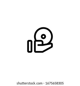 Zahlung mit Münzsymbol, Logo, Vektorillustration