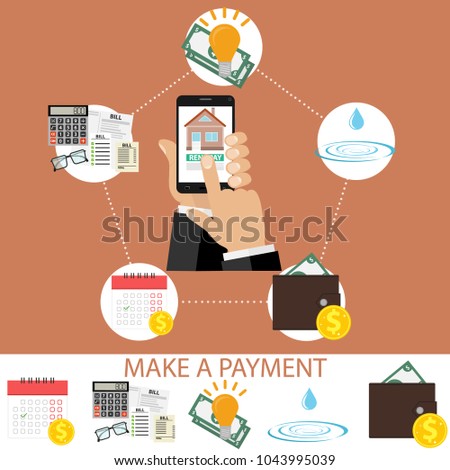 Payment for communal services. The concept of paying money. Payment of bills. Flat design, vector illustration, vector.