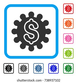 Payment Configuration icon. Flat gray iconic symbol in a light blue rounded rectangle. Black, gray, green, blue, red, orange color variants of Payment Configuration vector.