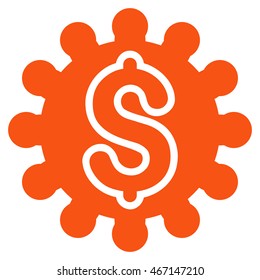 Payment Configuration icon. Vector style is flat iconic symbol with rounded angles, orange color, white background.