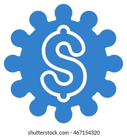 Payment Configuration icon. Vector style is flat iconic symbol with rounded angles, cobalt color, white background.