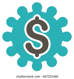 Payment Configuration icon. Vector style is bicolor flat iconic symbol with rounded angles, grey and cyan colors, white background.