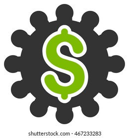 Payment Configuration icon. Vector style is bicolor flat iconic symbol with rounded angles, eco green and gray colors, white background.