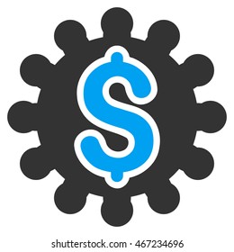 Payment Configuration icon. Vector style is bicolor flat iconic symbol with rounded angles, blue and gray colors, white background.