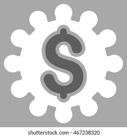 Payment Configuration icon. Vector style is bicolor flat iconic symbol with rounded angles, dark gray and white colors, silver background.