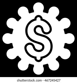 Payment Configuration icon. Vector style is flat iconic symbol with rounded angles, white color, black background.
